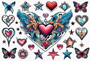 Layla Jones 
4ever and always
Hearts
Stars
Butterflies 
2004
2022 tattoo idea
