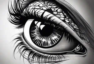 big eyes with lighting tattoo idea