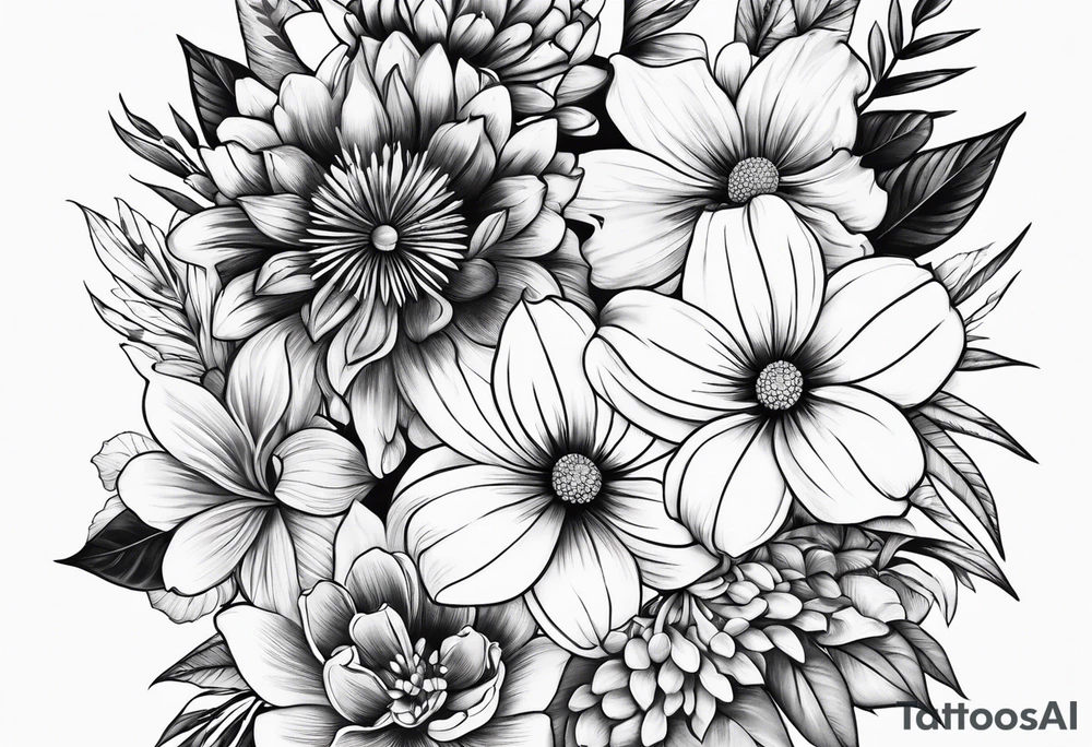 Native California flowers tattoo idea