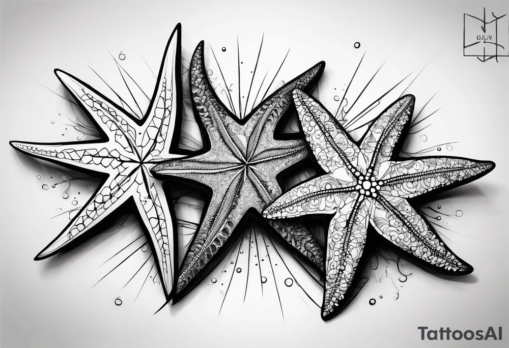 Two Starfish by olive branch tattoo idea