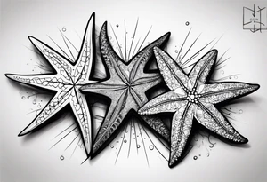 Two Starfish by olive branch tattoo idea