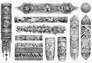 greek arm sleeve tattoo idea