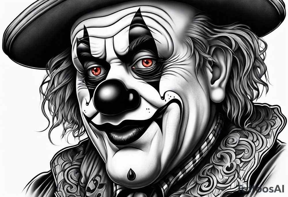 Sad clown depressing tattoo idea