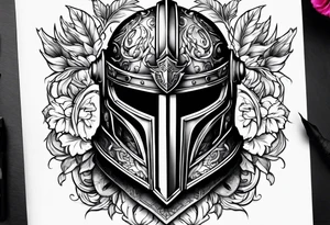 knight helmet tattoo idea