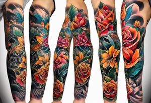 Music inspired tattoo arm sleeve tattoo idea