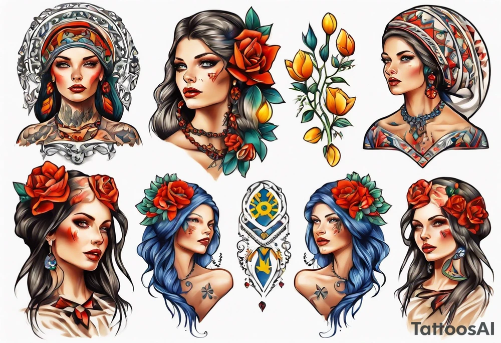 Beautiful Ukrainian Woman Forward tattoo idea