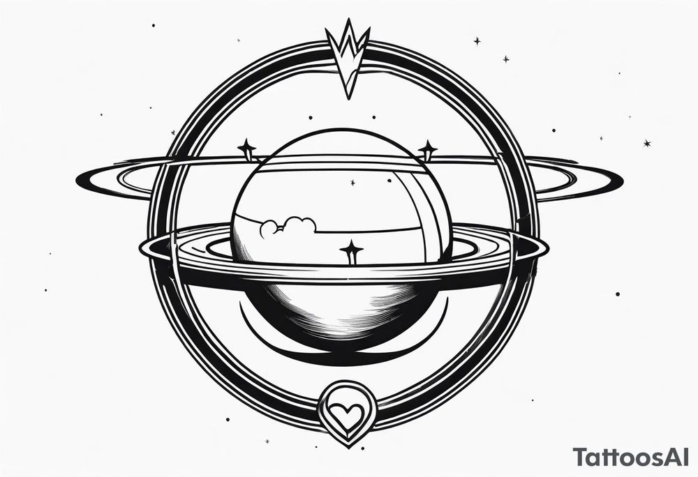 saturn, clouds, broken heart, halo, devil horns tattoo idea saturn, clouds, broken heart, halo, devil horns tattoo idea