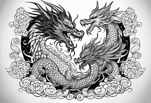 Phoenix and dragon tattoo idea