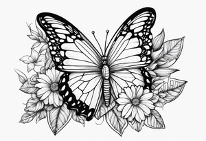 November, December, June, December birth flowers, butterfly, suicide prevention tattoo idea