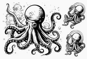 Octopus attacking an astronaut tattoo idea