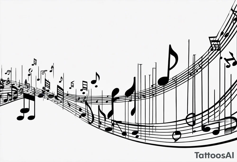 Music notes shaped as DNA tattoo idea