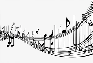Music notes shaped as DNA tattoo idea