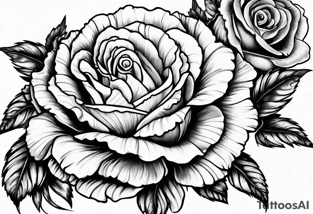Carnation and rose tattoo idea