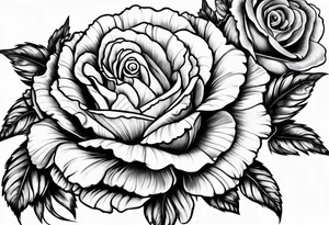 Carnation and rose tattoo idea