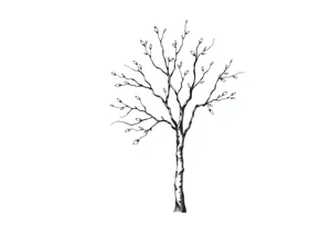 birch tree with missing leaves tattoo idea