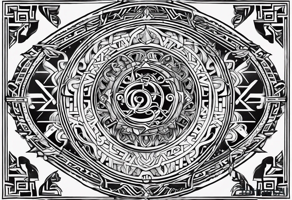 Slavic symbols, runes and worlds tattoo idea