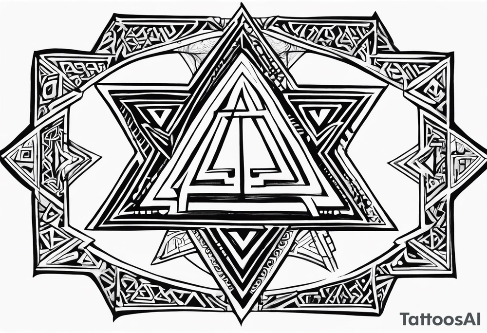 tetragrammaton representation of chosen one and a secret message written in Hebrew from God tattoo idea