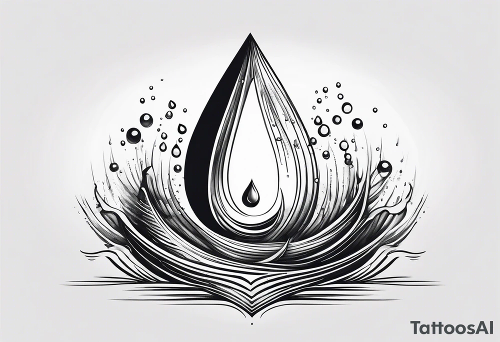 water drop falling into ocean tattoo idea