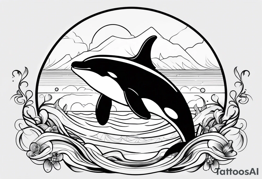 Orca outline only no shading tattoo idea