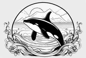 Orca outline only no shading tattoo idea