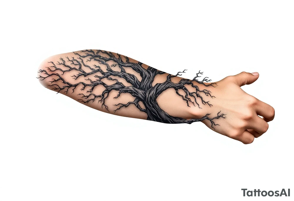 Tree covering entire arm/hand tattoo idea