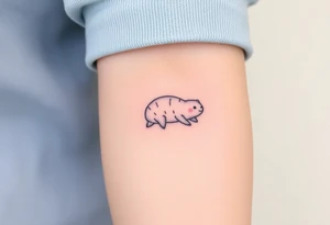 tardigrade, water bear, cute, baby, endurance, resilience, simple tattoo idea