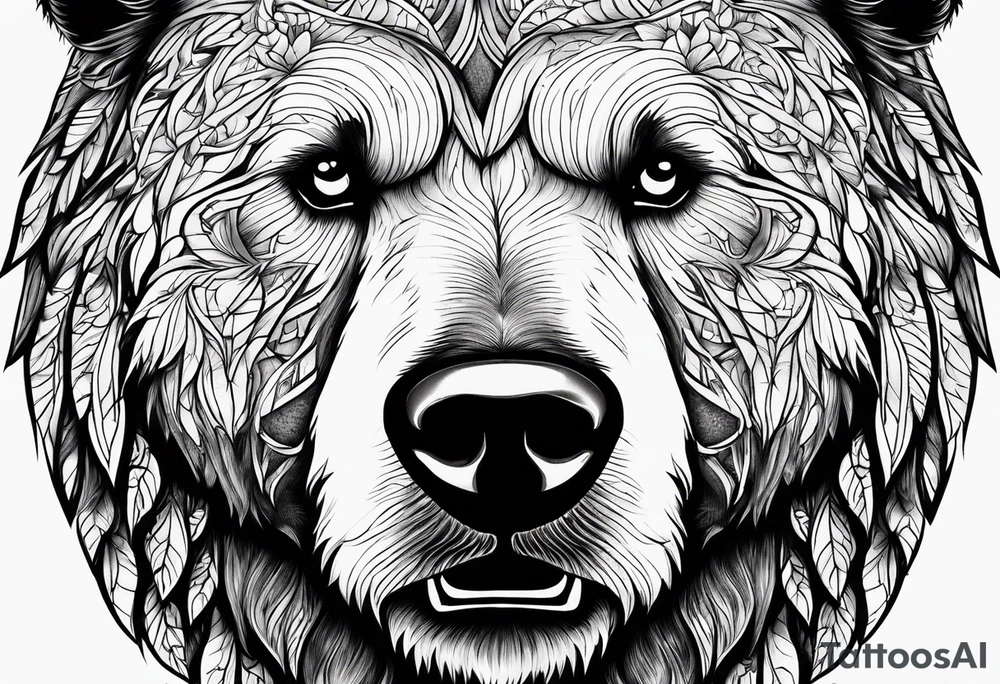 Bear face tattoo idea