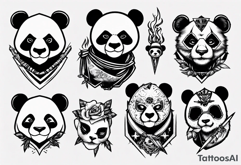 Punk Rock Panda tattoo idea