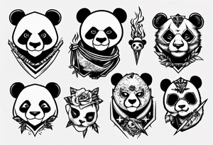 Punk Rock Panda tattoo idea