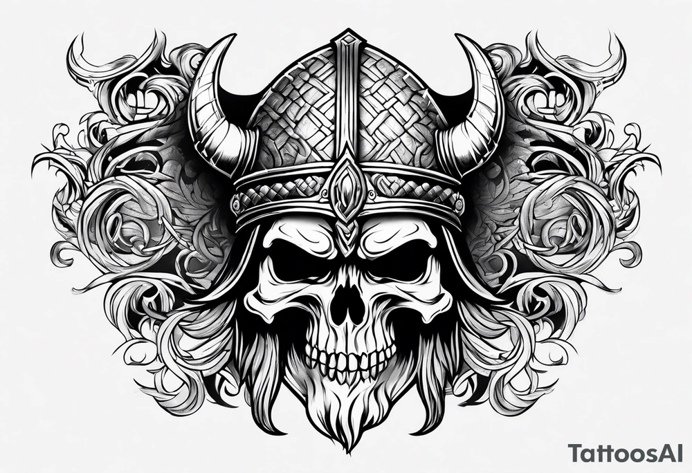 Viking skull tattoo idea