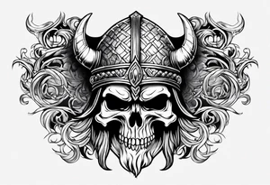 Viking skull tattoo idea