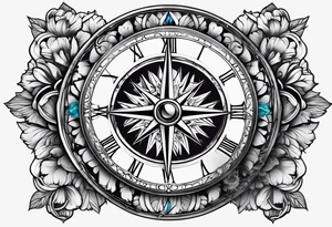 Watch and compass tattoo idea