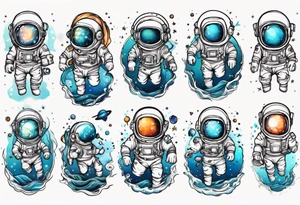 astronaut in the ocean tattoo idea