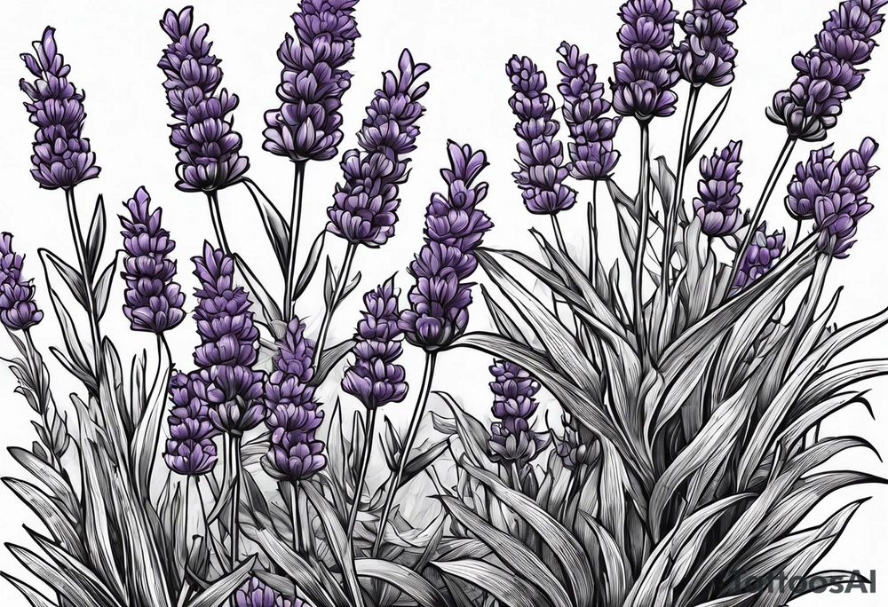 lavender in a bunch tattoo idea