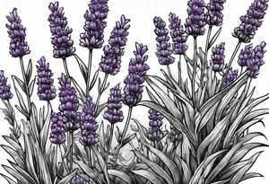 lavender in a bunch tattoo idea