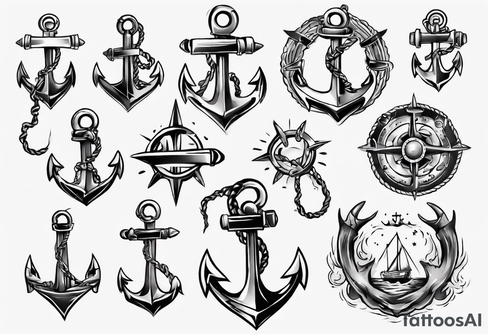 Rocna band Sea anchor classic tattoo idea