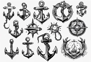 Rocna band Sea anchor classic tattoo idea