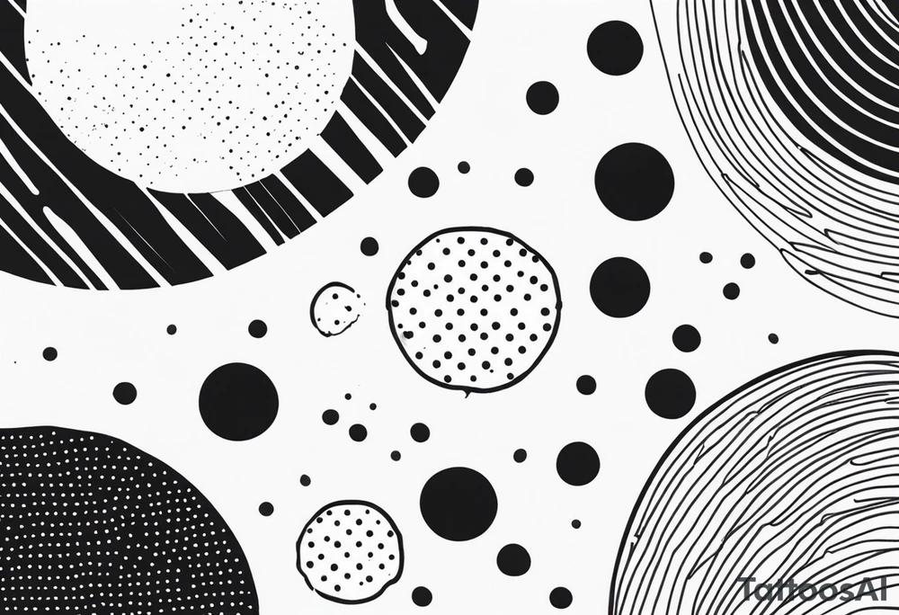 simple sunshine made of black dots tattoo idea