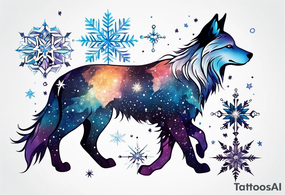 Constellation, animal, snowflake tattoo idea