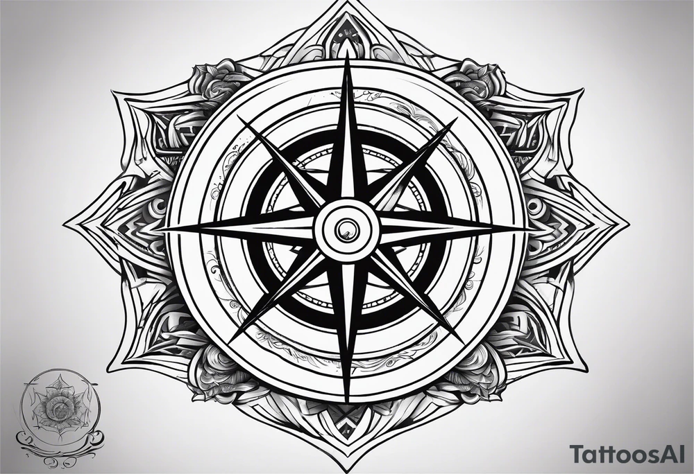 Bisexual compass rose tattoo idea