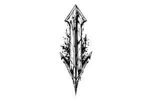 thick arrow look down tattoo idea