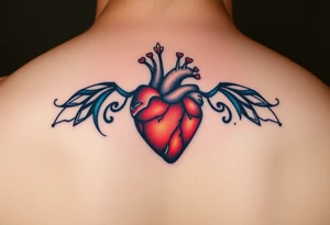 polyamory lifestyle heart with color tattoo idea