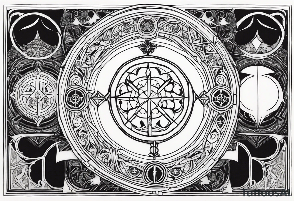 Lord of the rings with Star wars square symbols tattoo idea