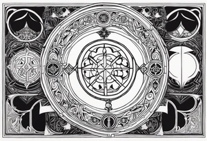 Lord of the rings with Star wars square symbols tattoo idea