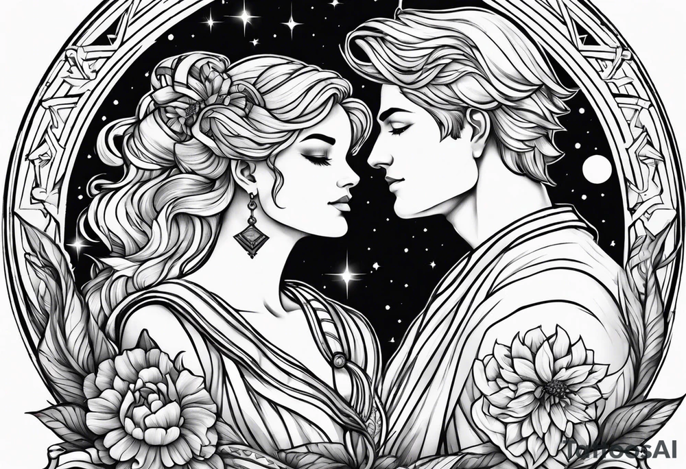 Gemini zodiac sign tattoo idea