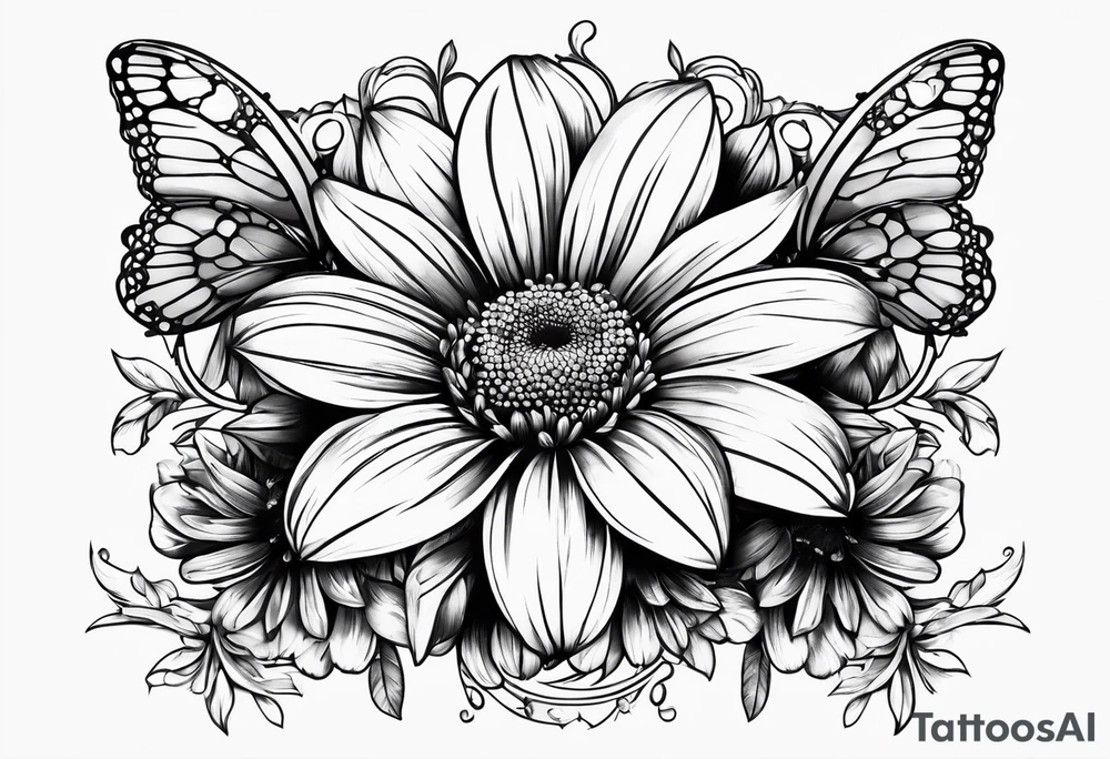 Daisy frame tattoo idea