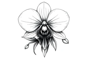 Orchid realistic with a mix with vagina tattoo idea