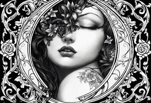 rosary with floral vines wrapped around it loving memory 1918-2006 tattoo idea