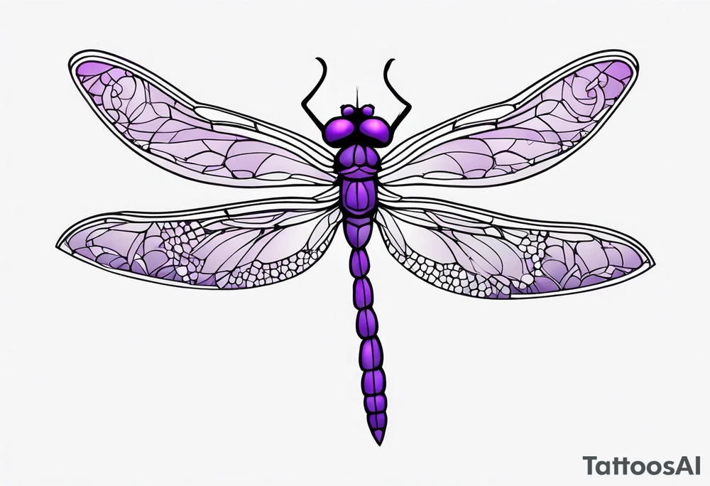 minimalist dragonfly (purple colored) tattoo idea