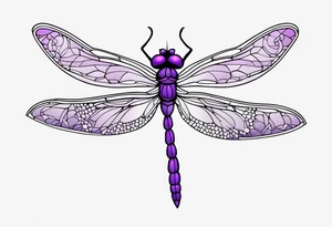 minimalist dragonfly (purple colored) tattoo idea